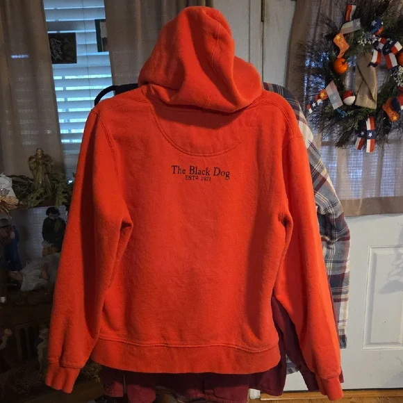 The Black Dog Vibrant Orange Hoodie with Black Logo - Picture 4 of 4
